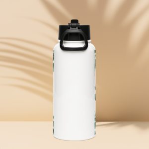 Edelstahl Trinkflasche mit Strohhalm