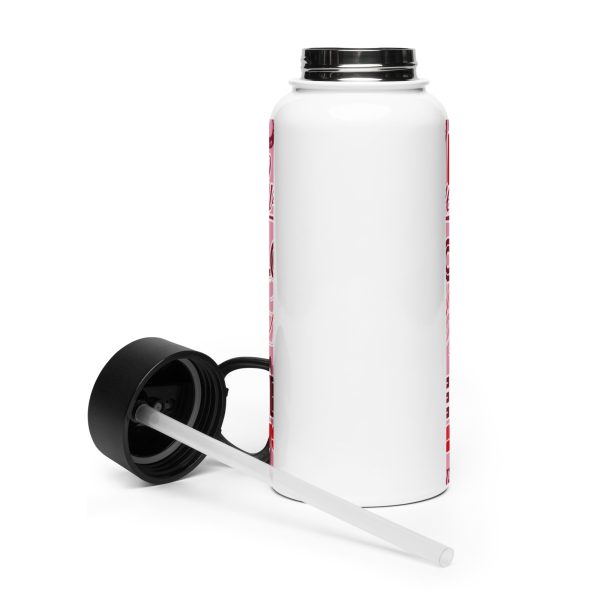 Edelstahl Trinkflasche mit Strohhalm