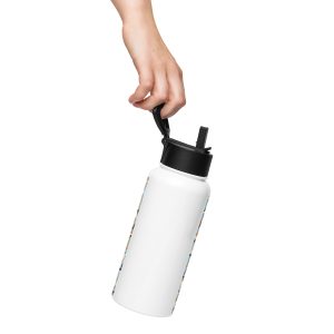 Edelstahl Trinkflasche mit Strohhalm