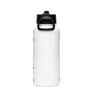 Edelstahl Trinkflasche mit Strohhalm