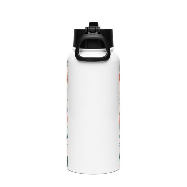 Edelstahl Trinkflasche mit Strohhalm