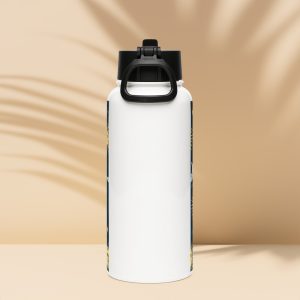 Edelstahl Trinkflasche mit Strohhalm