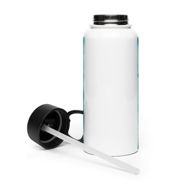 Edelstahl Trinkflasche mit Strohhalm