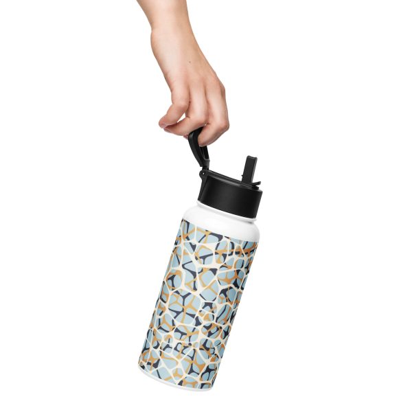 Edelstahl Trinkflasche mit Strohhalm – Bild 2
