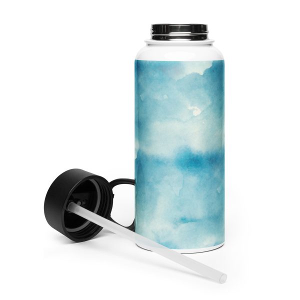 Edelstahl Trinkflasche mit Strohhalm – Bild 2