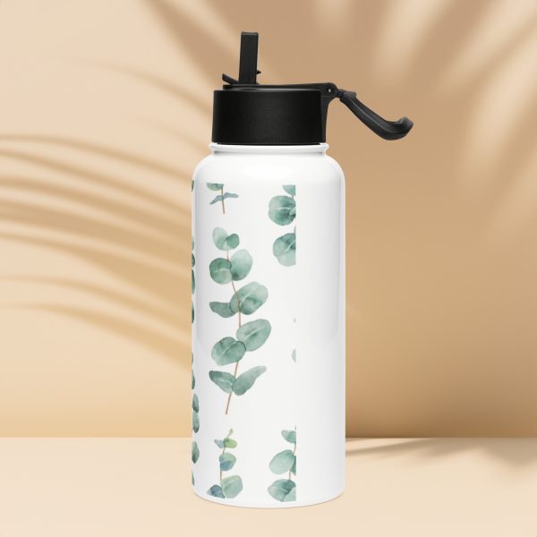 Edelstahl Trinkflasche mit Strohhalm – Bild 3
