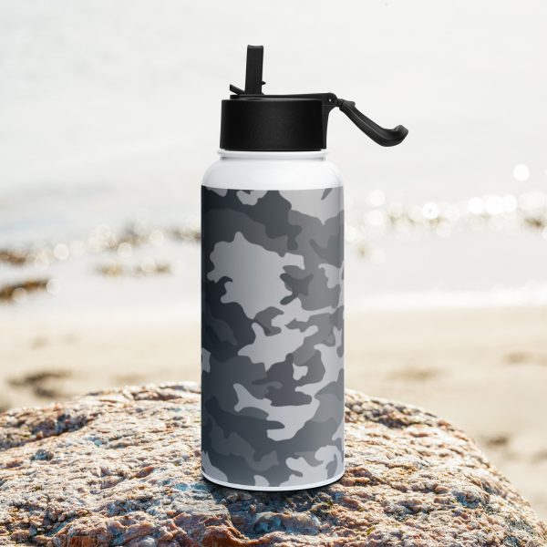Edelstahl Trinkflasche mit Strohhalm – Bild 3