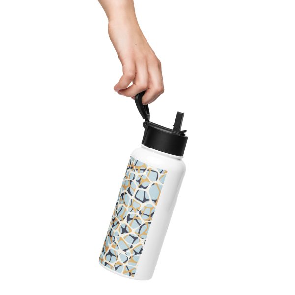 Edelstahl Trinkflasche mit Strohhalm – Bild 3