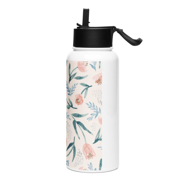 Edelstahl Trinkflasche mit Strohhalm – Bild 3