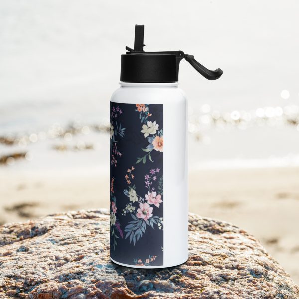 Edelstahl Trinkflasche mit Strohhalm – Bild 3