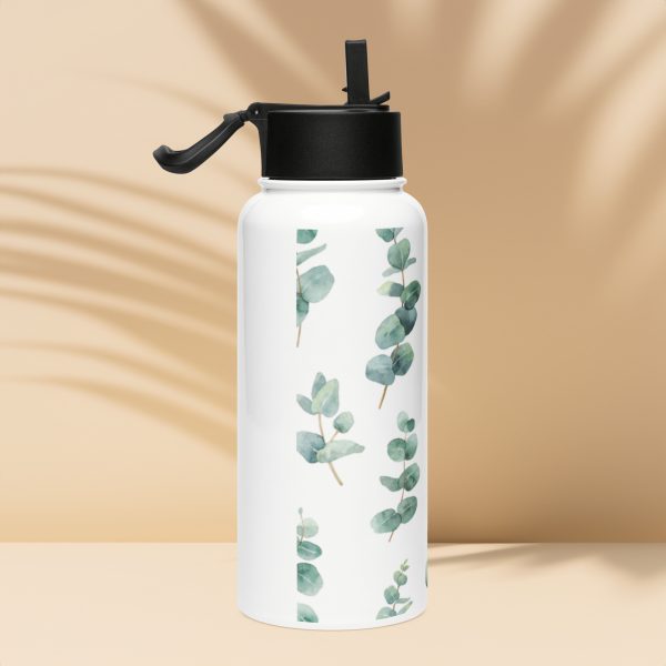 Edelstahl Trinkflasche mit Strohhalm – Bild 2