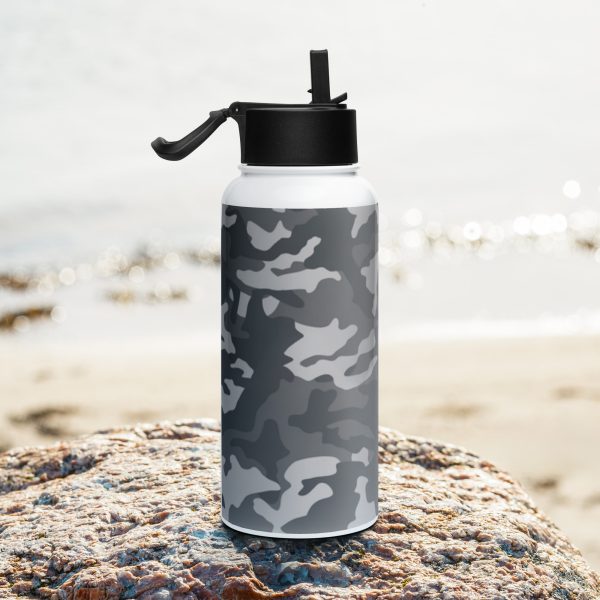 Edelstahl Trinkflasche mit Strohhalm – Bild 2