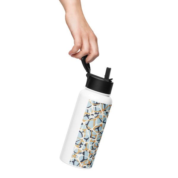 Edelstahl Trinkflasche mit Strohhalm – Bild 4