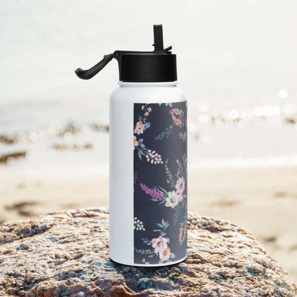 Edelstahl Trinkflasche mit Strohhalm – Bild 2