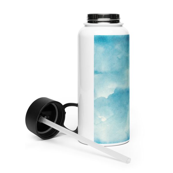 Edelstahl Trinkflasche mit Strohhalm – Bild 4